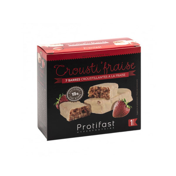 PROTIFAST Barre crousti fraise 7 unités
